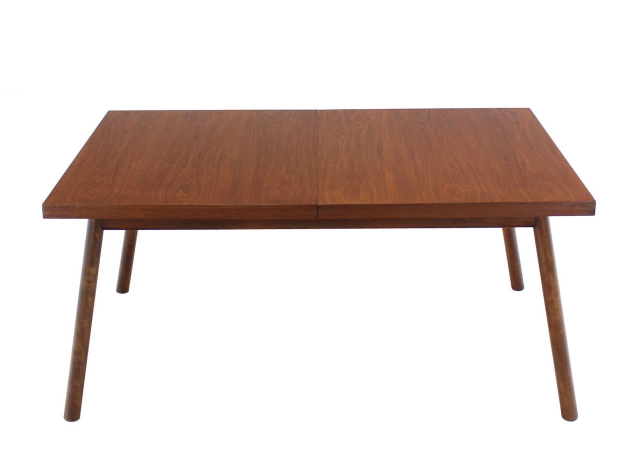 Lacquered Robsjohn Gibbings Walnut Extention Dining Table with Two Leaves For Sale