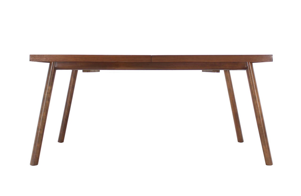 Robsjohn Gibbings Walnut Extention Dining Table with Two Leaves For Sale 1