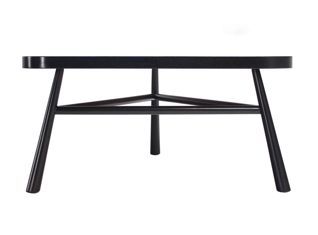 20th Century Black Lacquer Gibbings Triangular Coffee Side Occational Table For Sale