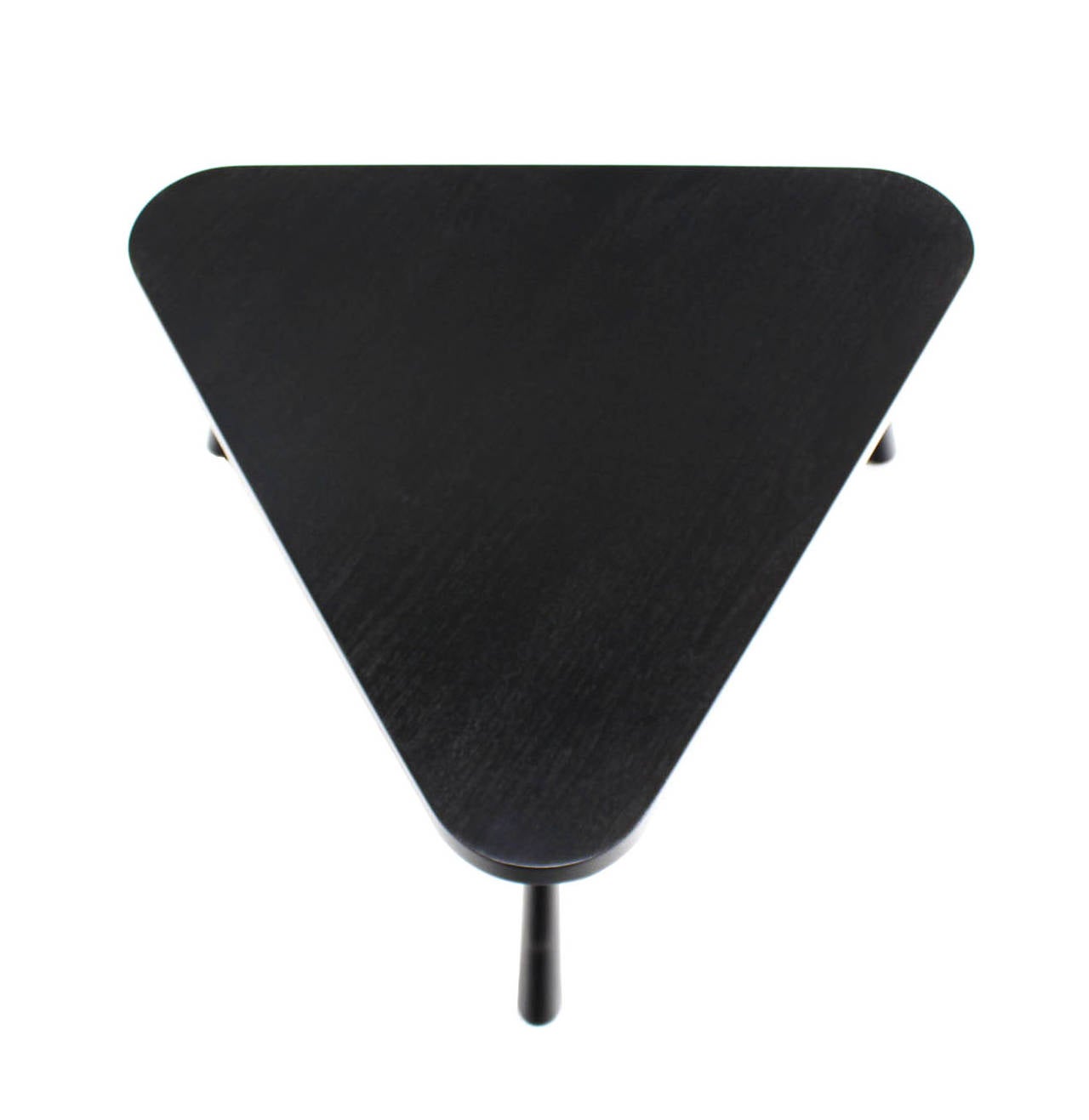 Black Lacquer Gibbings Triangular Coffee Side Occational Table For Sale 1