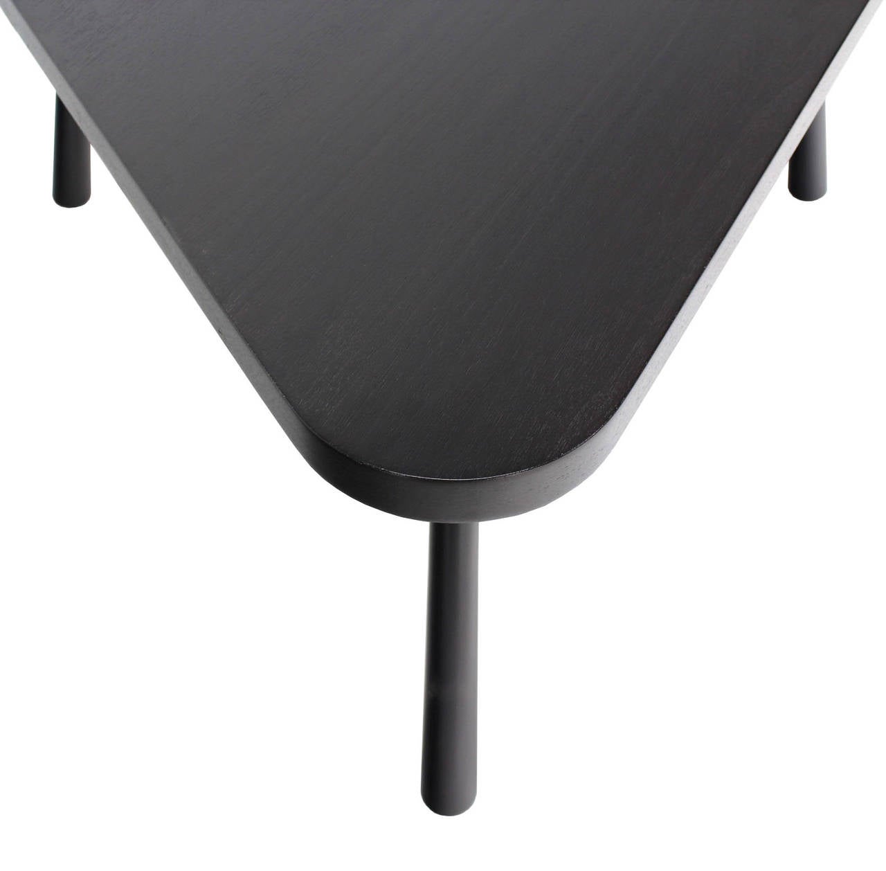 Lacquered Black Lacquer Gibbings Triangular Coffee Side Occational Table For Sale