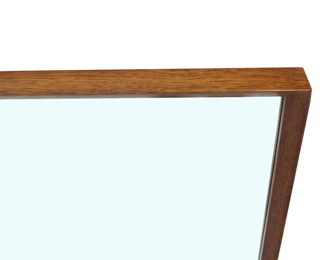 Large Sleek Rectangle Walnut Frame Mirror at 1stDibs
