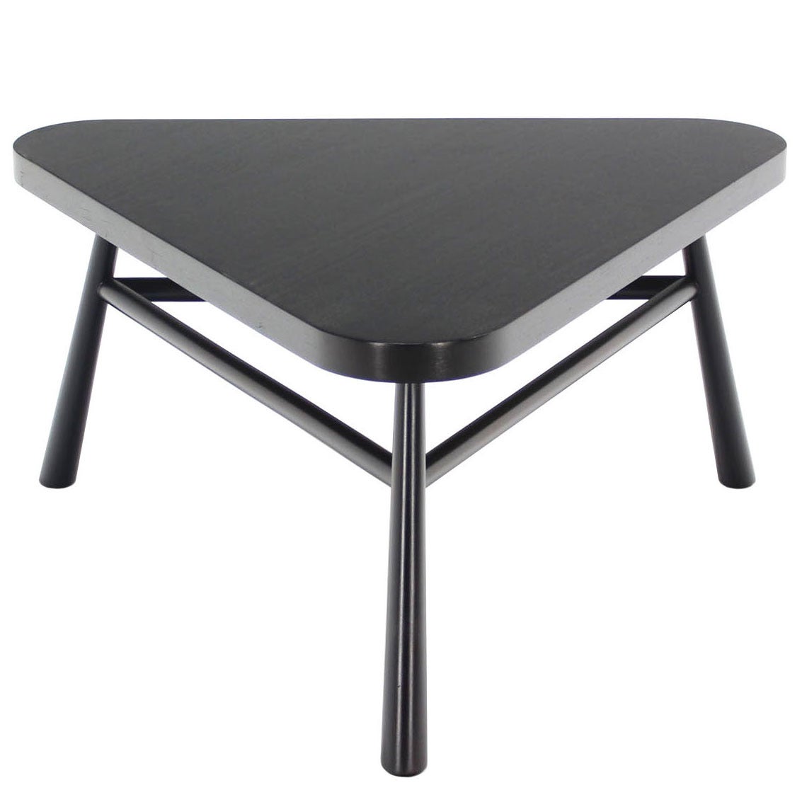 Black Lacquer Gibbings Triangular Coffee Side Occational Table For Sale