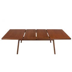Vintage Robsjohn Gibbings Walnut Extention Dining Table with Two Leaves