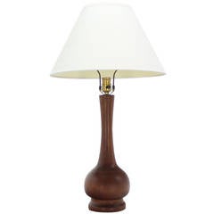 Mid-Century Modern Turned Walnut Table Lamp Mid-Century Modern Turned Walnut Table Lamp