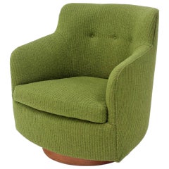 Milo Baughman for Thayer Coggin Thick Wool Upholstery Barrel-Back Lounge Chair