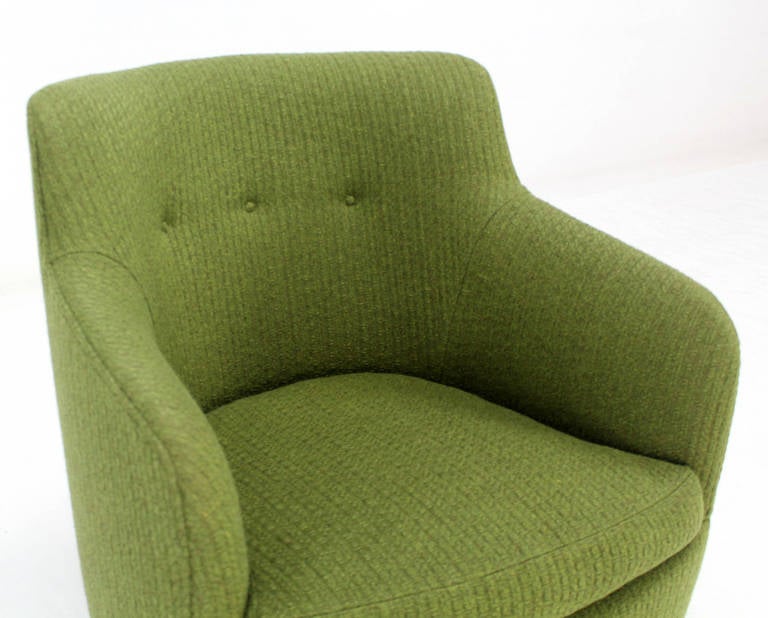 Late 20th Century Milo Baughman for Thayer Coggin Thick Wool Upholstery Barrel-Back Lounge Chair