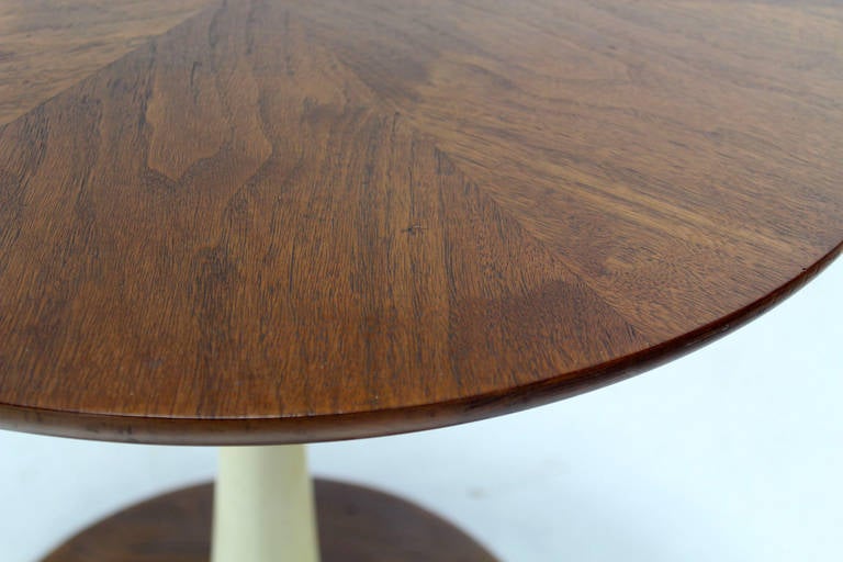 round walnut side table
