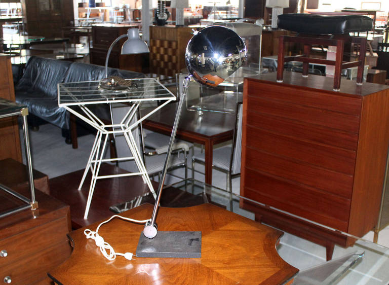 Mid-20th Century Mid-Century Modern Chrome Ball Table Lamp by Robert Sonneman