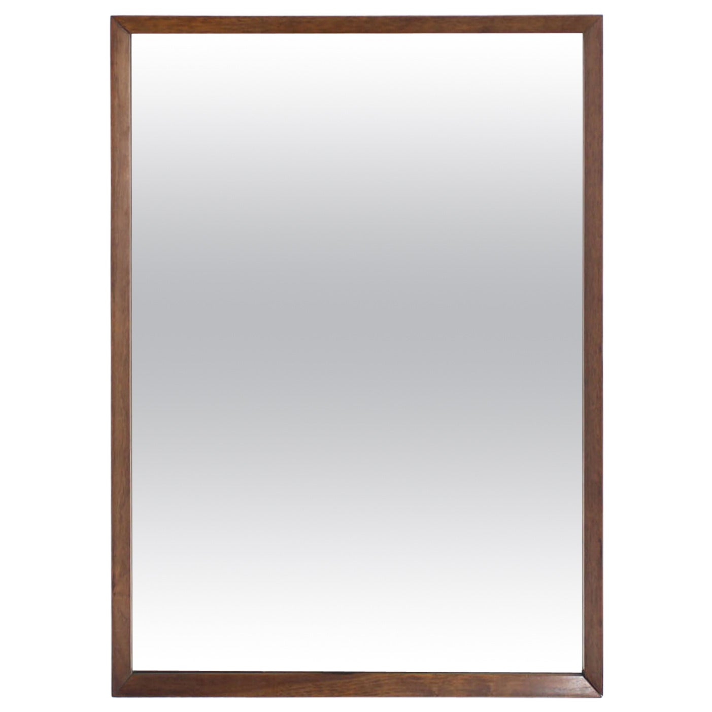 Large Sleek Rectangle Walnut Frame Mirror