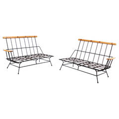 Mid-Century Modern Sectional Two Part Sofa Frames 8