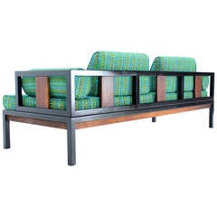 Ebonized Walnut Frame Mid-Century Modern Daybed