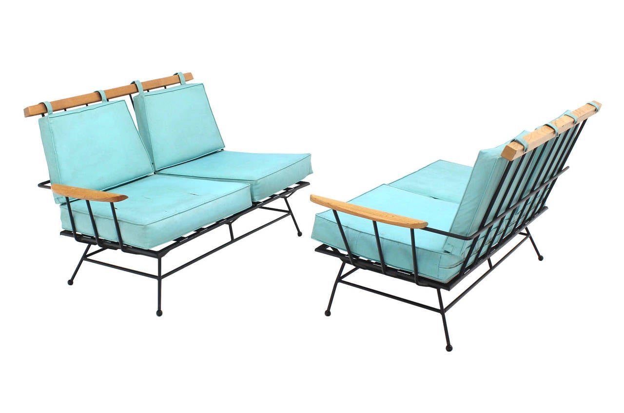 Iron Mid-Century Modern Sectional Two Part Sofa Frames For Sale