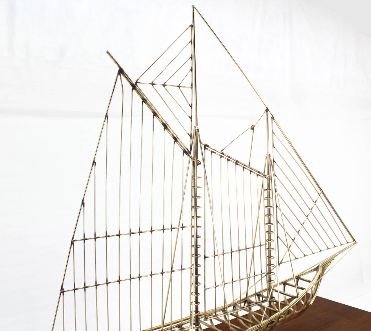 Long Brass 1976 Curtis Jere Sail Boat Sculpture 1
