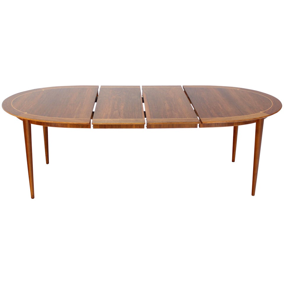 Mid-Century Swedish Modern Oval Dining Table by Edmond Spence