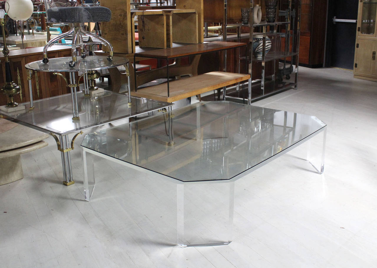 Mid-Century Modern Large Rectangular Lucite Coffee Table
