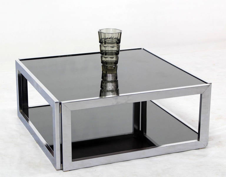 modern chrome coffee table