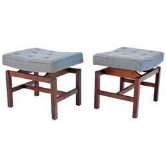 Pair of Mid Century Modern Walnut Bases Benches by Jens Risom