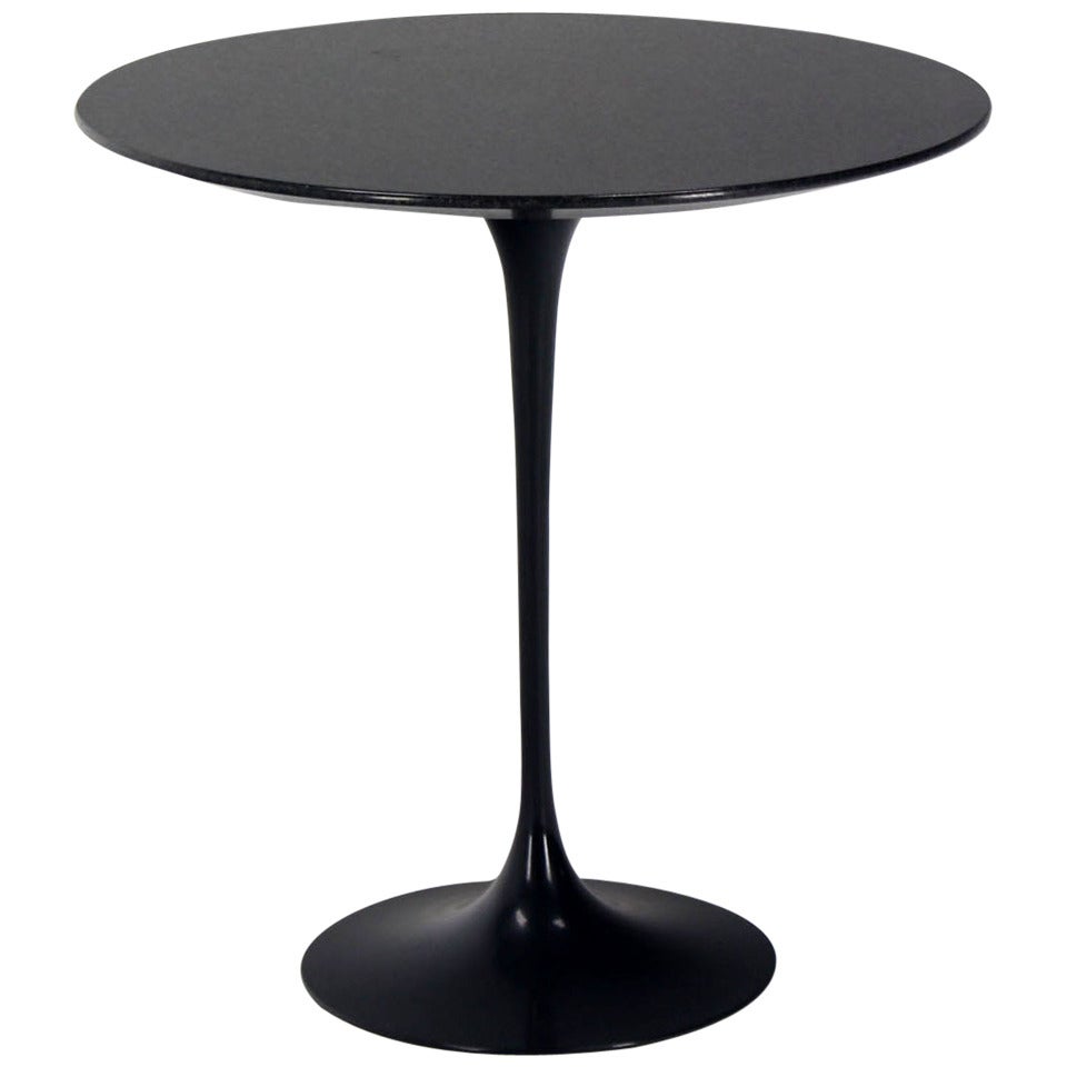 Saarinen Knoll Black Marble-Top Tulip Table, 50th Anniversary Edition
