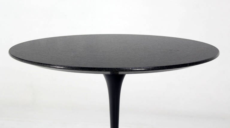 American Saarinen Knoll Black Marble-Top Tulip Table, 50th Anniversary Edition