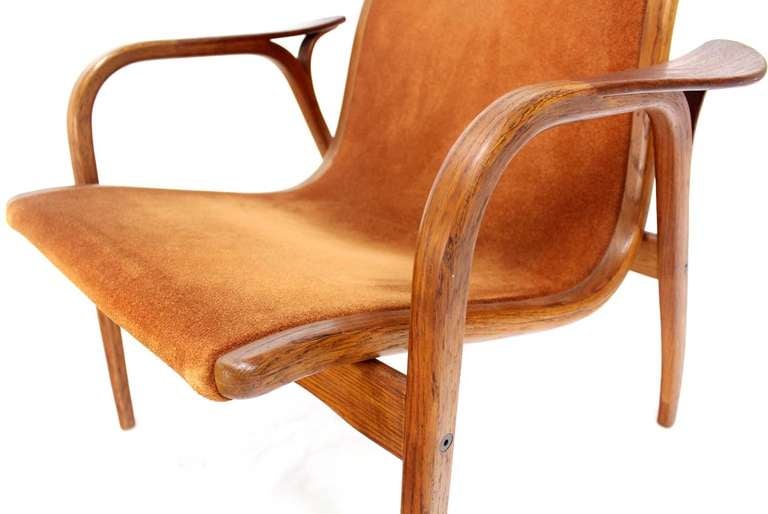 Danish Mid-Century Modern Suede Lounge Chair and Ottoman by Yngve Ekstrom 4