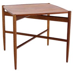 Danish Mid-Century Modern Folding, Reversible Sides Game Table