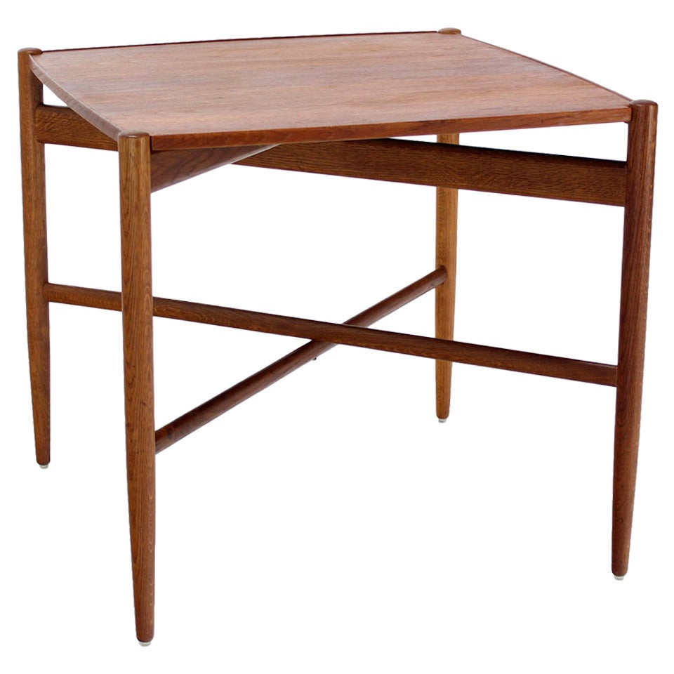 Danish Mid-Century Modern Folding, Reversible Sides Game Table