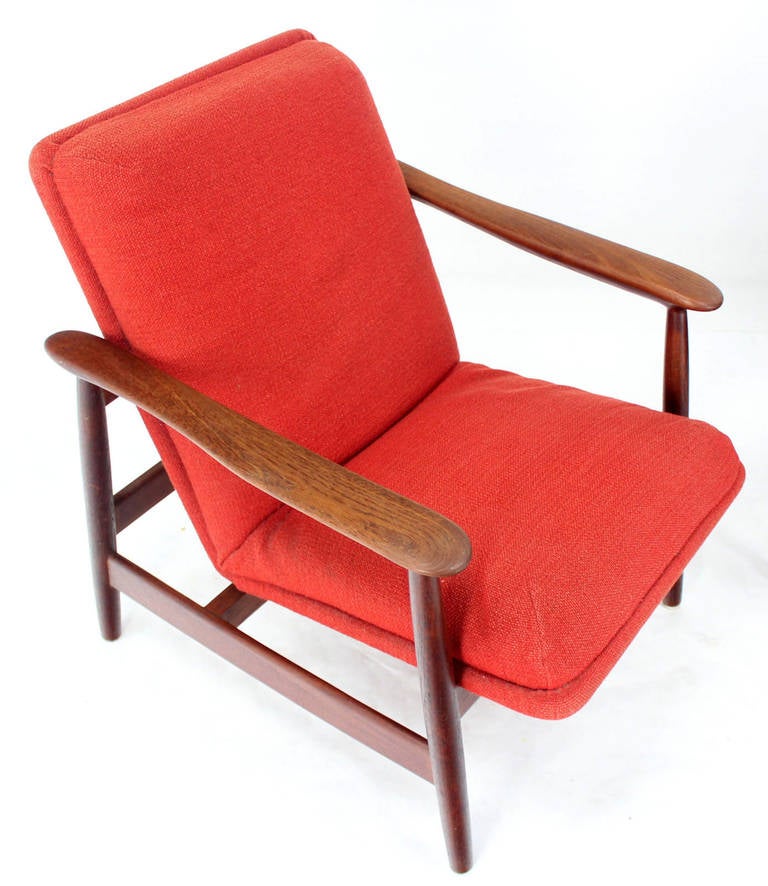Pair of Mid-Century Danish Modern Solid Oiled Walnut Lounge Chairs For Sale 4