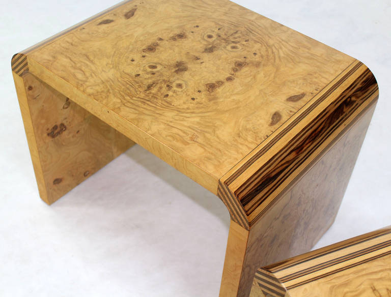 Pair of Mid-Century Modern Burl Wood Benches by Henredon at 1stDibs