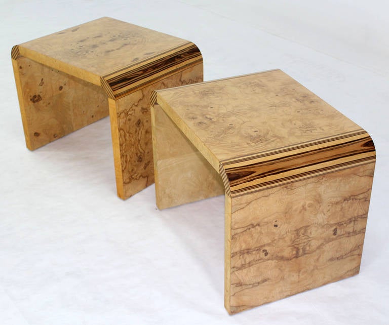 Pair of Mid-Century Modern Burl Wood Benches by Henredon at 1stDibs