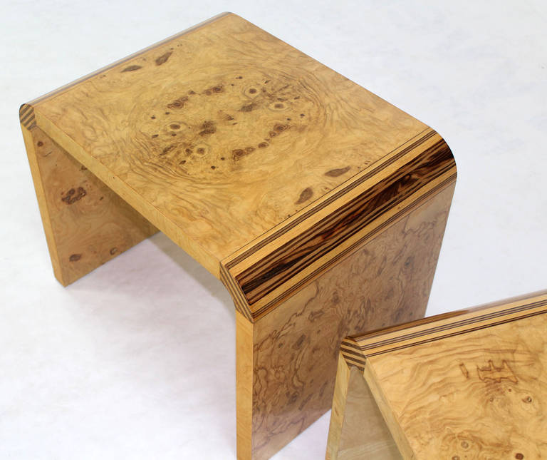 Pair of Mid-Century Modern Burl Wood Benches by Henredon at 1stDibs