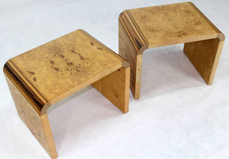 Pair of Mid-Century Modern Burl Wood Benches by Henredon at 1stDibs