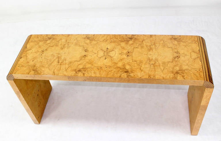 burl console table