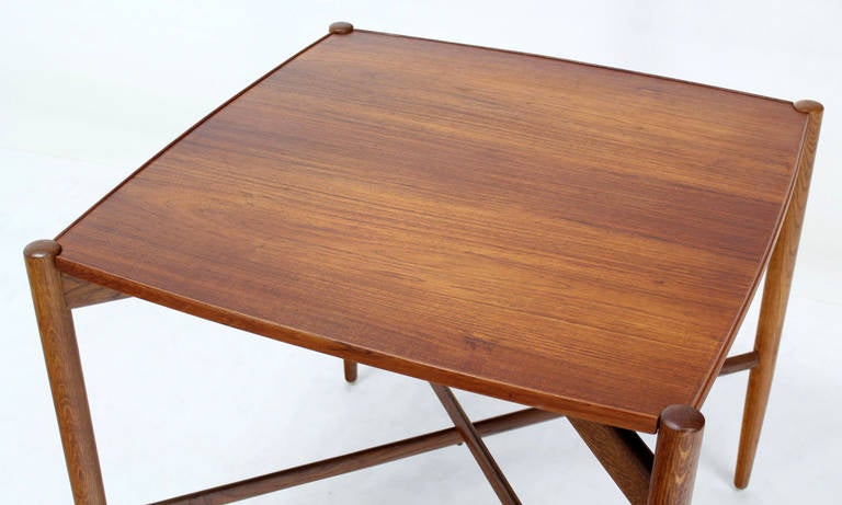 Danish Mid-Century Modern Folding, Reversible Sides Game Table 3