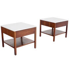 Pair of Mid-Century Modern Knoll Walnut End Tables or Nightstands