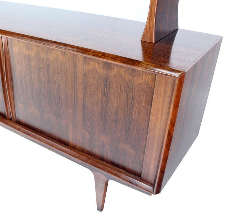 Mid-20th Century Danish Mid Century Modern Rosewood Hutch Credenza Cabinet