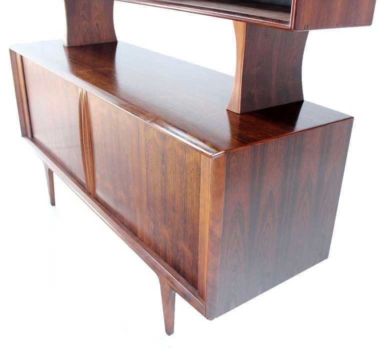 Danish Mid Century Modern Rosewood Hutch Credenza Cabinet 3