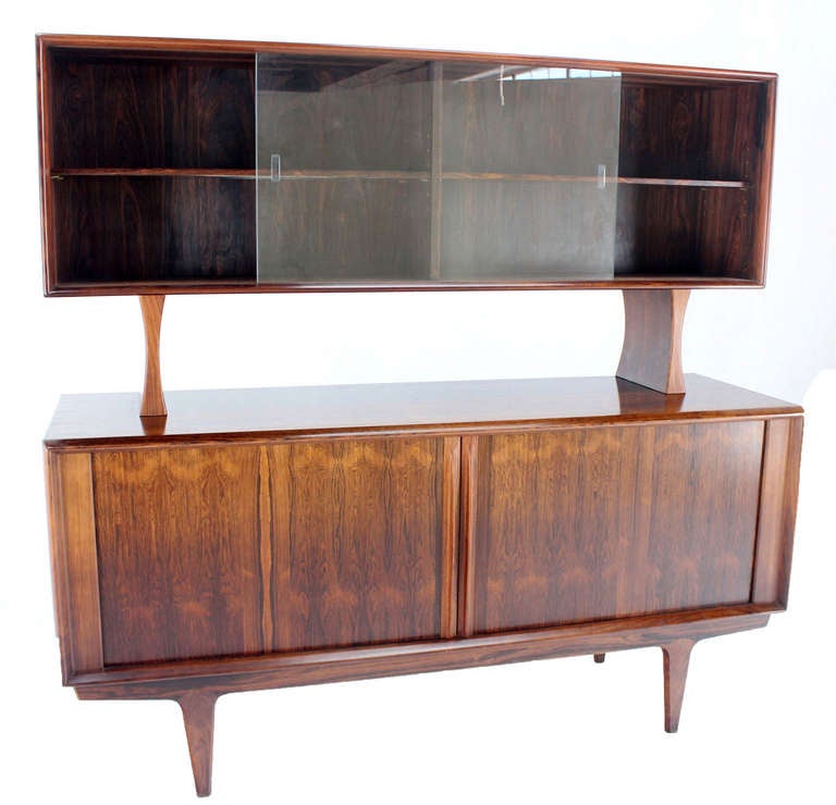 Very nice and super clean rosewood credenza hutch