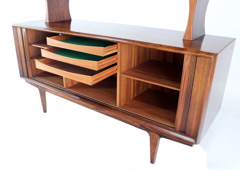 Mid-Century Modern Danish Mid Century Modern Rosewood Hutch Credenza Cabinet