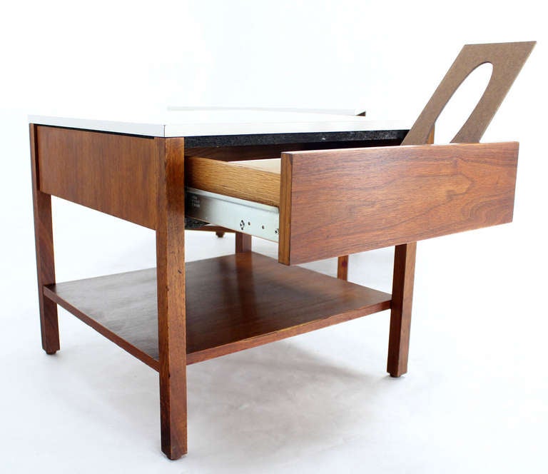Pair of Mid-Century Modern Knoll Walnut End Tables or Nightstands 3