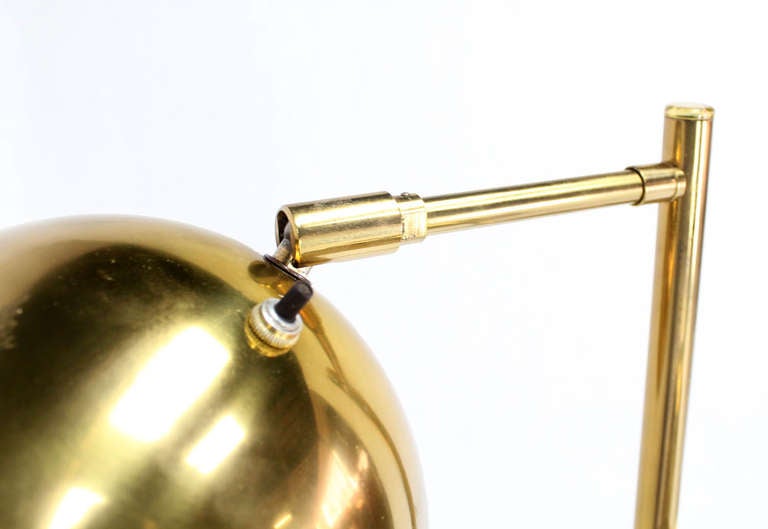 Mid Century Modern Brass Globe Shades Floor Lamp 1