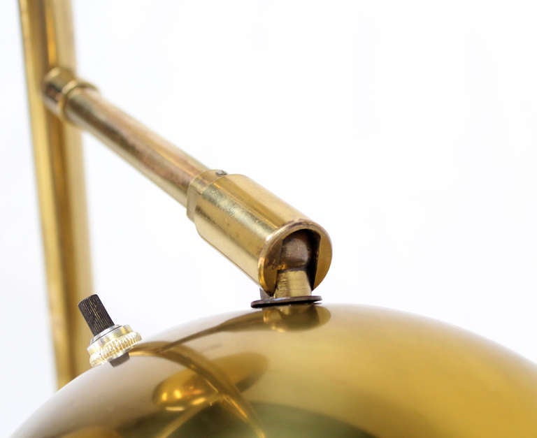 American Mid Century Modern Brass Globe Shades Floor Lamp