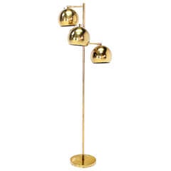 Mid Century Modern Brass Globe Shades Floor Lamp