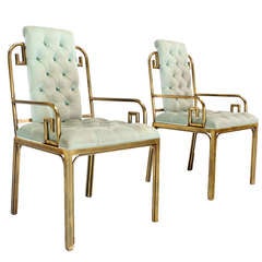 Coppia di poltroncine in ottone del Mid Century Modern di Mastercraft