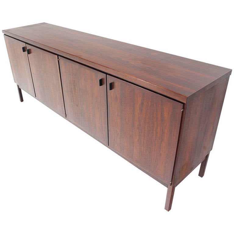 MidCentury Modern Long Walnut Credenza Server For Sale at 1stdibs