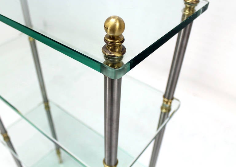 Glass, Chrome and Brass Etagere In Excellent Condition In Rockaway, NJ