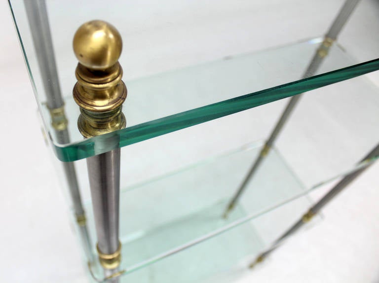 Glass, Chrome and Brass Etagere 1