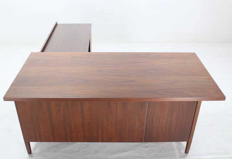 Executive Walnut Desk by Knoll with Return 3