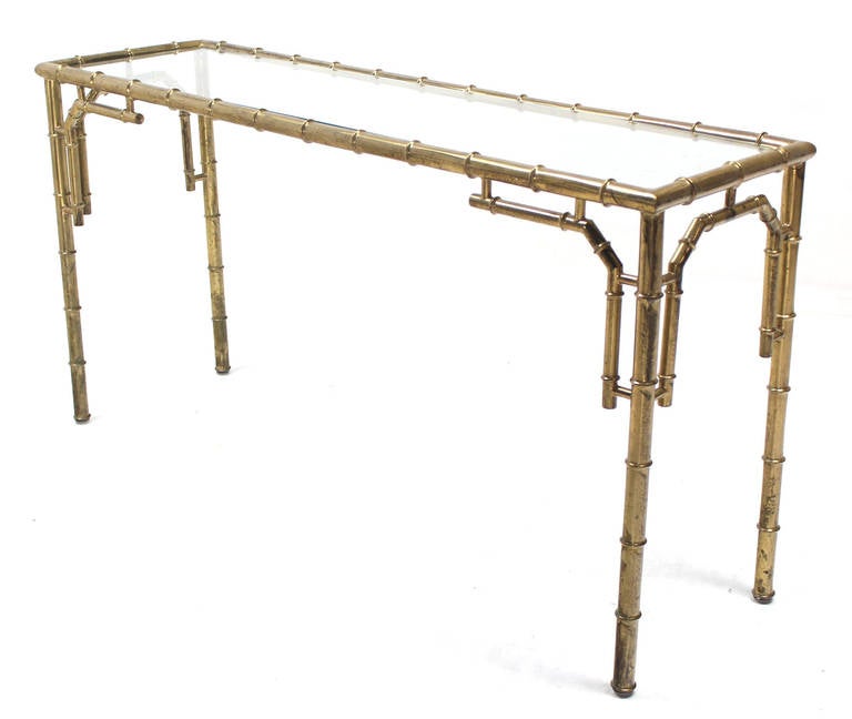 gold bamboo console table