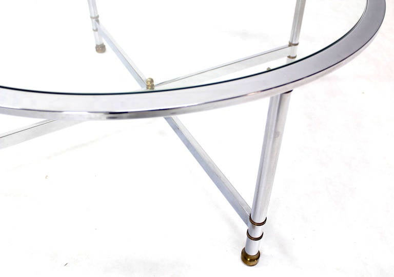 chrome and glass round coffee table